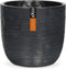 Capi Europe - Bloempot bol Rib Anthracite & Ivory - 14x13 - Antraciet - Opening Ø11.9 - Bloempot voor binnen - 5 jaar garantie - BOFZ132
