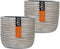 Capi Europe - Bloempot bol Rib Anthracite & Ivory - 14x13 - Ivoor - Opening Ø11.9 - Bloempot voor binnen - 5 jaar garantie - BOFI132