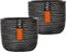 Capi Europe - Bloempot bol Rib Anthracite & Ivory - 17x15 - Antraciet - Opening Ø15.4 - Bloempot voor binnen - 5 jaar garantie - BOFZ133