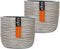 Capi Europe - Bloempot bol Rib Anthracite & Ivory - 17x15 - Ivoor - Opening Ø15.4 - Bloempot voor binnen - 5 jaar garantie - BOFI133