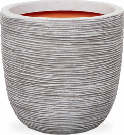 Capi Europe - Bloempot bol Rib NL - 43x41 - Ivoor - Opening Ø35 - Bloempot voor binnen en buiten - Levenslang garantie - Breukbestendig - 100% Recyclebaar - CO2 Neutraal geproduceerd - KOFI933