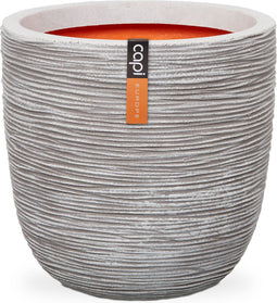 Capi Europe - Bloempot bol Rib NL - 55x53 - Ivoor - Opening Ø46 - Bloempot voor binnen en buiten - Levenslang garantie - Breukbestendig - 100% Recyclebaar - CO2 Neutraal geproduceerd - KOFI935