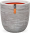 Capi Europe - Bloempot bol Rib NL - 55x53 - Ivoor - Opening Ø46 - Bloempot voor binnen en buiten - Levenslang garantie - Breukbestendig - 100% Recyclebaar - CO2 Neutraal geproduceerd - KOFI935