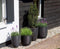 Capi Europe - Bloempot bol Rib NL - 55x53 - Zwart - Opening Ø46 - Bloempot voor binnen en buiten - Levenslang garantie - Breukbestendig - 100% Recyclebaar - CO2 Neutraal geproduceerd - KBLR935
