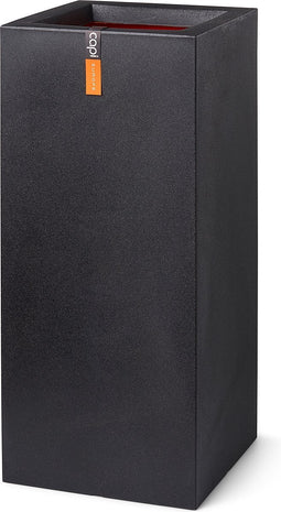 Capi Europe - Bloempot rechthoek Smooth NL - 36x79 - Zwart - Opening Ø26 - Bloempot voor binnen en buiten - Levenslang garantie - Breukbestendig - 100% Recyclebaar - CO2 Neutraal geproduceerd - KBL952
