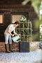 Capi Europe - Bloempot vierkant Rib NL - 40x40 - Antraciet - Opening Ø32 - Bloempot voor binnen en buiten - Levenslang garantie - Breukbestendig - 100% Recyclebaar - CO2 Neutraal geproduceerd - KOFZ903