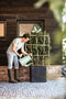 Capi Europe - Bloempot vierkant Rib NL - 50x50 - Ivoor - Opening Ø42 - Bloempot voor binnen en buiten - Levenslang garantie - Breukbestendig - 100% Recyclebaar - CO2 Neutraal geproduceerd - KOFI904