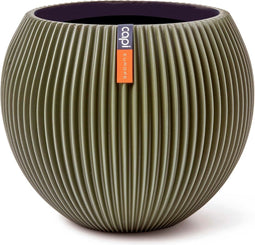 Capi Europe - Capi Europe - Vaas bol Groove Colours - 12x10 - Groen - Opening Ø8.5 - Bloempot voor binnen - 5 jaar garantie - BGVGN109 - 12x10 - Groen - Schotel voor binnen en buiten - Milieuvriendelijk - Sterk en licht - Met drainagesysteem