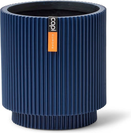 Capi Europe - Gefäß zylinder Groove Colours - 11x12 - Donkerblauw - Opening Ø9.6 - Bloempot voor binnen - 5 jaar garantie - BGVDB312