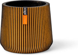Capi Europe - Sandbag Groove Black & Gold - 16x14 - Goud - Opening Ø12.6 - Bloempot voor binnen - 5 jaar garantie - BGVGB393