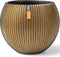 Capi Europe - Vaas bol Groove Black & Gold - 12x10 - Goud - Opening Ø8.5 - Bloempot voor binnen - 5 jaar garantie - BGVGB109