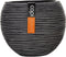 Capi Europe - Vaas bol Rib - 10x9 - Antraciet - Opening Ø7 - Bloempot voor binnen - 5 jaar garantie - BOFZ101