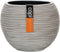 Capi Europe - Vaas bol Rib Anthracite & Ivory - 18x15 - Ivoor - Opening Ø11 - Bloempot voor binnen - 5 jaar garantie - BOFI102