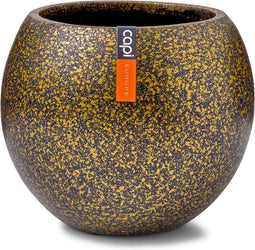 Capi Europe - Vaas bol Terrazzo Gold - 22x18 - Goud - Opening Ø15.7 - Bloempot voor binnen - 5 jaar garantie - BTZG103