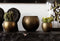 Capi Europe - Vaas bol Terrazzo Gold - 22x18 - Goud - Opening Ø15.7 - Bloempot voor binnen - 5 jaar garantie - BTZG103
