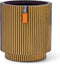 Capi Europe - Vaas cilinder Groove Black & Gold - 11x12 - Goud - Opening Ø9.6 - Bloempot voor binnen - 5 jaar garantie - BGVGB312