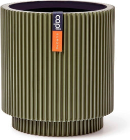 Capi Europe - Vaas cilinder Groove Colours - 19x21 - Groen - Opening Ø16.9 - Bloempot voor binnen - 5 jaar garantie - BGVGN314