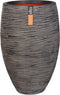 Capi Europe - Vaas elegant deluxe Rib NL - 38x58 - Antraciet - Opening Ø27 - Bloempot voor binnen en buiten - Levenslang garantie - Breukbestendig - 100% Recyclebaar - CO2 Neutraal geproduceerd - KOFZ1131