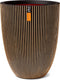 Capi Europe - Vaas elegant laag Groove NL - 34x46 - Goud - Opening Ø27 - Bloempot voor binnen en buiten - Levenslang garantie - Breukbestendig - 100% Recyclebaar - CO2 Neutraal geproduceerd - KGVGB782