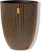 Capi Europe - Vaas elegant laag Groove NL - 34x46 - Goud - Opening Ø27 - Bloempot voor binnen en buiten - Levenslang garantie - Breukbestendig - 100% Recyclebaar - CO2 Neutraal geproduceerd - KGVGB782