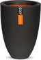 Capi Europe - Vaas elegant laag Smooth NL - 36x48 - Zwart - Opening Ø27 - Bloempot voor binnen en buiten - Levenslang garantie - Breukbestendig - 100% Recyclebaar - CO2 Neutraal geproduceerd - KBL782