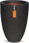 Capi Europe - Vaas elegant laag Smooth NL - 36x48 - Zwart - Opening Ø27 - Bloempot voor binnen en buiten - Levenslang garantie - Breukbestendig - 100% Recyclebaar - CO2 Neutraal geproduceerd - KBL782