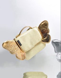 Caramel & Cie Boekentas/Rugzak Papillon/Vlinder - Vleugels - Goud