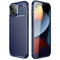 Carbon Softcase Backcover voor de iPhone 14 - Blauw