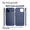 Carbon Softcase Backcover voor de iPhone 14 - Blauw