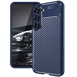Carbon Softcase Backcover voor de Samsung Galaxy S23 - Blauw