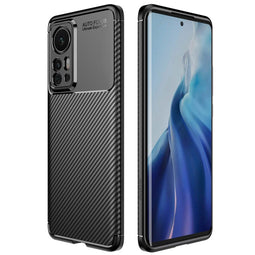 Carbon Softcase Backcover voor de Xiaomi 12 Pro - Zwart