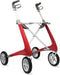 Carbon Ultralight Rollator Rood - Brede maat inclusief tas