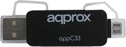 Card Reader approx! FLTLFL0083 APPC33 Micro SD/SD/MMC Micro USB 480 Mbps 32 GB Black