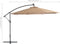 vidaXL - Zweefparasol - met - LED-verlichting - en - metalen - paal - 350 - cm - taupe