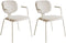 CARILLE - Eetkamerstoel set van 2 - Beige - Chenille