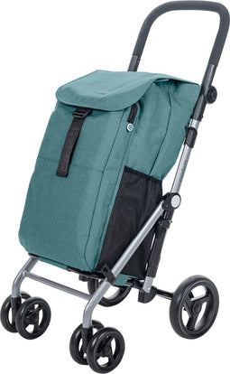 Carlett Classic Duo Boodschappentrolley - Tasinhoud 53L - Koelvak 10L - 4 wielen - Lichtgewicht - Opvouwbaar - Groen