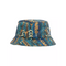 Carlo Colucci Bucket Hat Black-Petrol with Allover Print - S/M (56-58cm)
