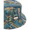 Carlo Colucci Bucket Hat Black-Petrol with Allover Print - S/M (56-58cm)