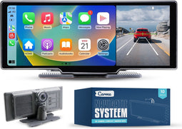 CarMe Luxe CarPlay Scherm - 10 Inch - Ingebouwde Dashcam 4K - Navigatiesysteem Auto - Geschikt voor Apple Carplay en Android Auto - Inclusief SD-kaart