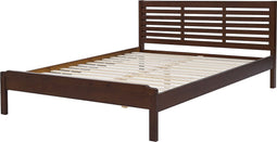 CARNAC - Tweepersoonsbed - Donker hout - 160 x 200 cm - Rubberhout