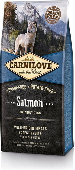 Carnilove Adult granenvrij hondenvoer Zalm 12kg met 70% vis!