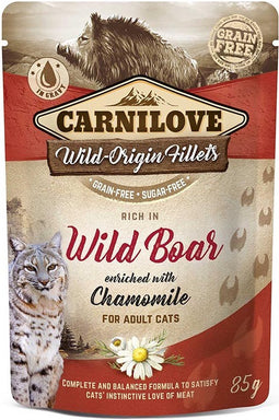 Carnilove Cat Pouch Wild Boar with Chamomile 85 gram - - Katten droogvoer