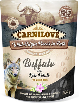 Carnilove Dog Pouch Pate Buffalo with Rose Petals 300 gram - - Honden droogvoer