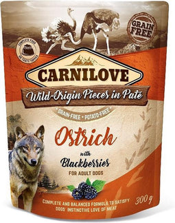 Carnilove Dog Pouch Pate Ostrich with Blackberries 300 gram - - Honden droogvoer