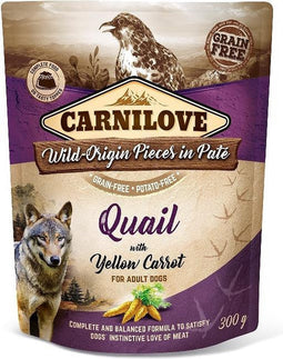 Carnilove Dog Pouch Pate Quail with Yellow Carrot 300 gram - - Honden droogvoer