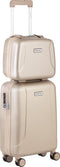 CarryOn Skyhopper Handbagage en Beautycase - 55cm TSA Trolley en Make-up koffer - Champagne