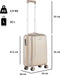 CarryOn Skyhopper Handbagage en Beautycase - 55cm TSA Trolley en Make-up koffer - Champagne