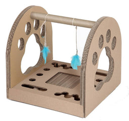 CARTON+ PETS Pappe mit Federn Fun Park Ball – Kratzbaum für Katzen – 1 Stück