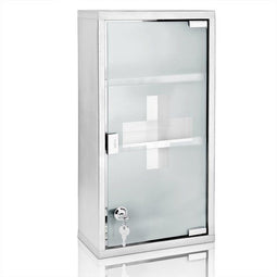 Monzana Medicijnkastje - RVS - 48,5cm x 25cm x 12cm - Zilver