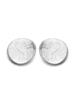 Casa Jewelry Oorknoppen Rondje Hol Satin - Zilver